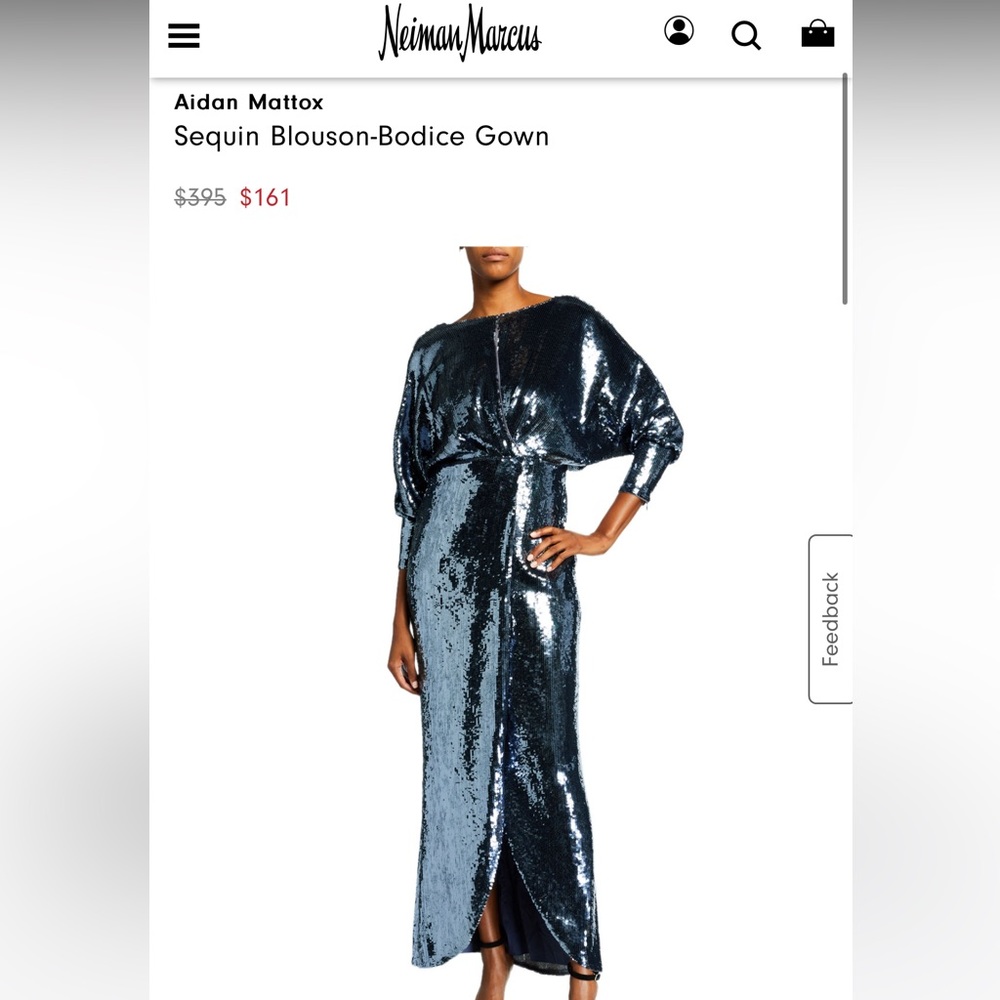 Aidan Mattox Sequin Gown - Size 4 - Euc - image 2